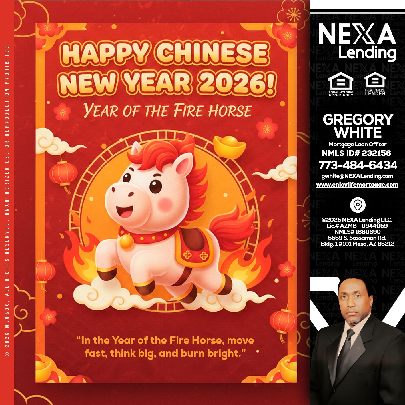 happy Chinese new year - Gregory White -Mortgage Loan Officer