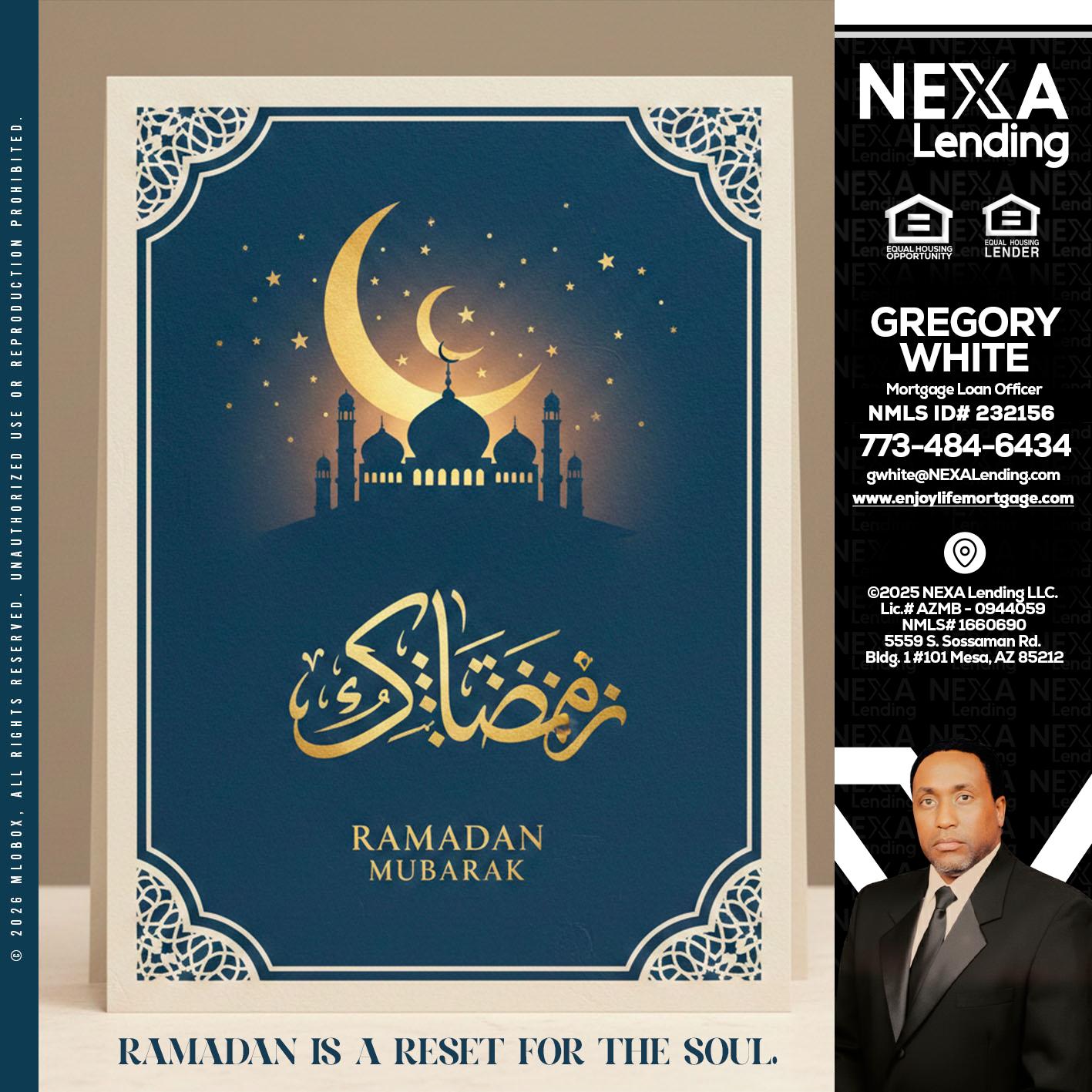 HAPPY RAMADAN - Gregory White -Mortgage Loan Officer