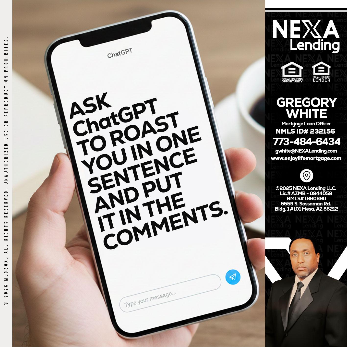 ask chatgpt - Gregory White -Mortgage Loan Officer