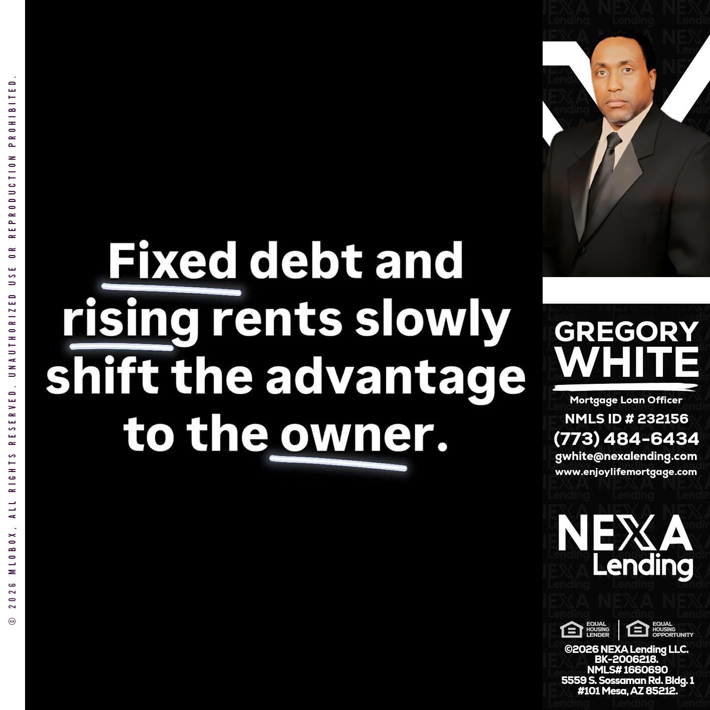 FIXED DEBT - Gregory White -Mortgage Loan Officer