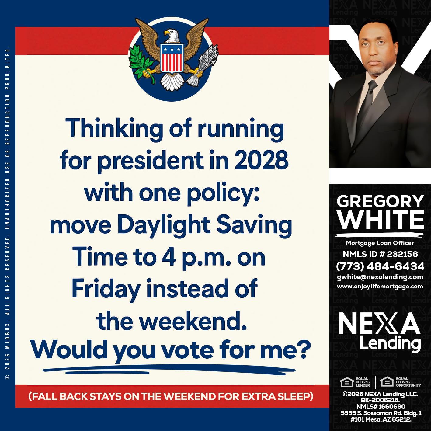 THINKING OF RUNING - Gregory White -Mortgage Loan Officer